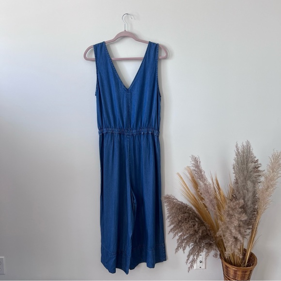 Splendid denim chambray jumpsuit wide leg crop - Picture 4 of 8